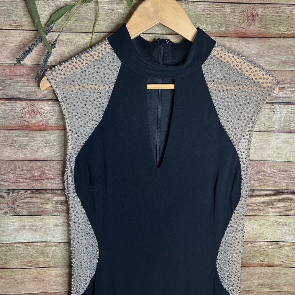 Evening Cocktail Knee Length Black Beaded Dress Women’s Size 8 NWT - Picture 4 of 8